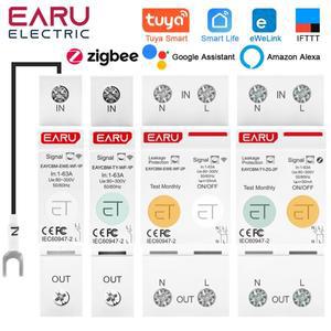 Tuya eWeLink WiFi ZigBee 스마트 회로 차단기 MCB 타이머 릴레이 스위치 에너지 미터 kWh 전압 전류 보호