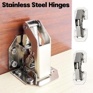 90도 도어 경첩 드릴링 구멍 없음 유압 버퍼 주방 캐비닛 가구 하드웨어 액세서리