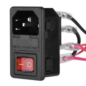 10A 220V 110V 로커 스위치 전원 소켓 입구 모듈 U형 플러그 어댑터(3D 프린터용 퓨즈 포함)