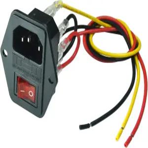 FILSHU 10A 250V 전원 소켓 인렛 모듈 플러그 스위치 퓨즈 배선 iec320 c14 조명 홀더 PACK OF 2 포함