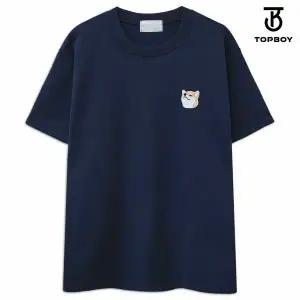 [하프클럽/탑보이]미니시바 와펜 오버핏 반팔 티셔츠 (IN110)