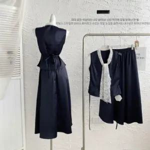 EAMT 치마 여친 정장세트 민소매 레이스 톱 슬림핏 A라인 세트 EUNG1