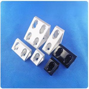 1pcs 알루미늄 프로파일 오른쪽 코너 압출 피팅 삼각형 연결 블록 검정색 2020 3030 4040