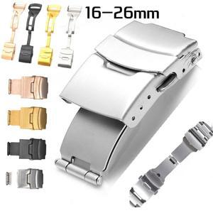 스테인레스 스틸 시계 밴드 스트랩 플립 잠금 나비 배포 걸쇠 접이식 버클 16mm 20mm