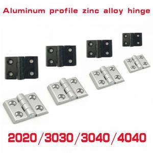 알루미늄 프로파일 힌지 문짝 커넥터용 아연 합금 블랙 또는 실버 색상, 2020 3030 4040, 2 개