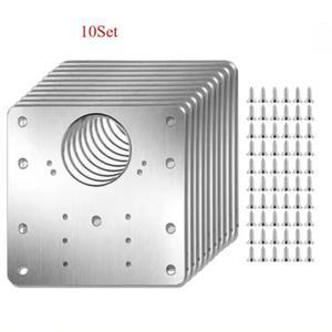 나사 가구 서랍이있는 캐비닛 힌지 수리 플레이트 키트 스테인레스 스틸 도어 장착 플랫 고정 브래킷 도구