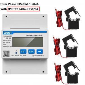 CHINT DDSU666 80A Din 레일 디지털 전압계 전류 전력 전기 에너지 KWH 미터 볼트 앰프 Modbus RS485 AC 23