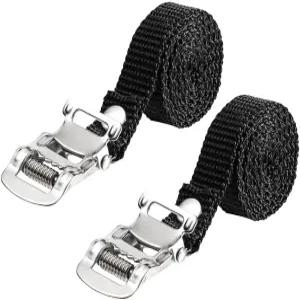 자전거 페달용 미끄럼 방지 알루미늄 합금 교체 토 스트랩이 있는 해피야미 및 실내용 유니버설 풋레스트