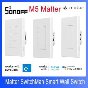 SONOFF M5 Matter SwitchMan 스위치 흰색 Wifi 스마트 벽 eWeLink Apple 홈 Alexa Goole 어시스턴트 Smartt