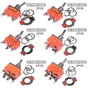 소형 토글 스위치 on-off on-on 전원 로커 방수 캡 E-TEN-102111211122122113211322 SPST DPDT