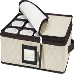 베일린 중국 저장 용기 튼튼한 퀼트 와인잔 보관함 휴대용 손잡이가 있는 접시 정리함 컵 머그잔 및