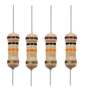 캘리포니아 JOS 10K 옴 카본 필름 단일 고정 저항기 1/2W(0.5와트) 5 공차 (10K R ω) 저항기(10팩)