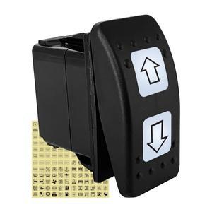 8/10Pin 흰색 렌즈 로커 스위치 파란색 Led DPDT 3 12V/24V Wateproof 144 스티커 자동차 보트 캐러밴 Can