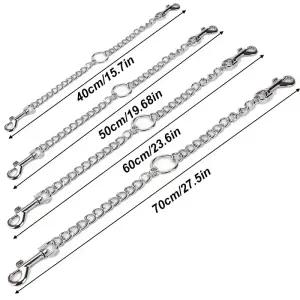 2마리 강아지용 고강도 스테인리스 스틸 이중 커플러 안전 체인 목줄 두 마리의 애완견을 위한 러닝 워킹용