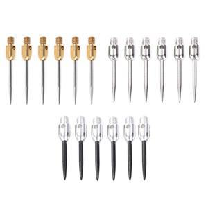 77HC 6 조각 전문 교체 가능 다트 스틸 팁 2BA 스레드 바늘 액세서리 포인트 실버 골든
