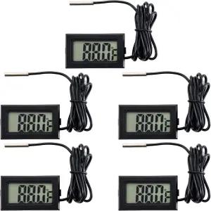 hiBCTR 디지털 LCD 온도계 5개 온도 냉장고 수온 프로브 포함 화씨 기준