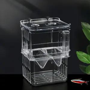 EKMOIS 수족관 어류 사육기 상자 부화 인큐베이터 다기능 아크릴 격리 치어 베타 새우 및 작은 거북이용