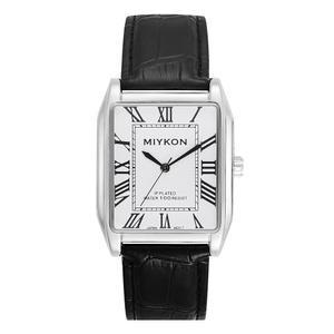 eAj 남성용 미콘 빈티지 탱크 스퀘어 드레스 시계 u2013 순정 가죽 스트랩, 일본 쿼츠, 방수 기능