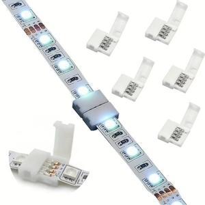 10pcs LED 스트립 커넥터 8mm 10mm 2 핀 4 3528 5050 RGB 단일 색상 솔더리스 PCB 보드 와이어  용접