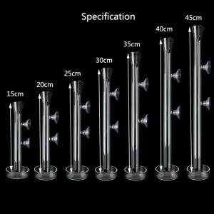 유리 수족관 피더 튜브 접시 투명 물고기 탱크 새우 달팽이 음식 그릇 먹이 액세서리