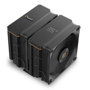 Iota A62 BK CPU 쿨러, 새로운 디지털 디스플레이가 장착된 CPU 에어 쿨러, 구리 히트 파이프 6개, FDB 사일런트 팬, AMD AM4 / AM5용 CPU 냉각 팬, 인텔 LGA 115X / 1200 / 1700 / 1851