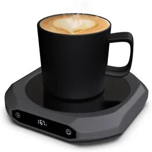 책상용 머그 워머 - 타이머가 장착된 36W 스마트 커피 컵 자동 차단 3가지 열 설정 사무실 근무 시간 동안