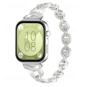 HUAWEI호환 Watch Fit 3 스테인레스 스틸 시계 밴드 HUAWEI호환 fit 금속 스트랩 HUAWEI호환watch 다이아몬