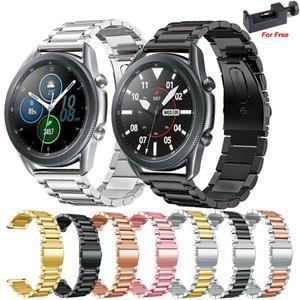 삼성호환 갤럭시호환 시계 3 용 20mm 스테인레스 스틸 밴드 45mm 금속 팔찌 스트랩 액티브 1 2