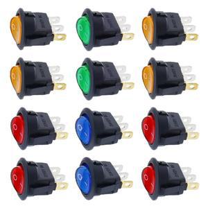 KCD1 로커 스위치 ON-OFF 3핀 12V/24V DC 220V/250V AC LED 라이트 포함