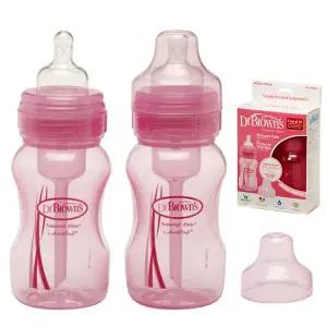 닥터브라운 닥터브라운 와이드 PP젖병 250ml 트윈팩 1단계꼭지포함