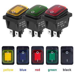 2개 KCD4 IP65 방수 로커 스위치 6핀 ON OFF DPST LED 조명 토글 버튼