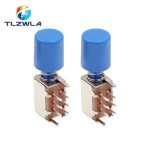 수평 푸시 풀 키 2 열 6 핀 와이어링 피트 귀 단추 A04 자체 리셋 잠금 셋톱 박스 전원 스위치 10개