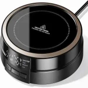 책상용 커피 머그 워머 스마트 디스플레이 포함 50W 고속 난방 컵 4 템프 및 12시간 타이머 차 우유 뜨거운