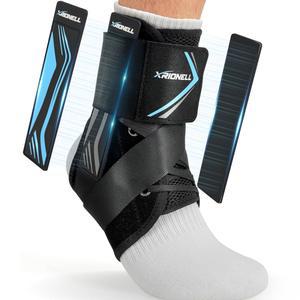 XRIONELL 2팩 여성 및 남성용 퀵 레이스업 발목 브레이스, 슬림 핏 발목 지지대, 측면 안정 패드, 조절 가능하고 통기성 있는 농구 배구 스포츠용 발목 지지대,