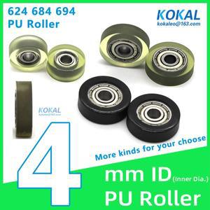 [PUd4] 1pcs 폴리우레탄 TPU  고무 볼 베어링 604/624/684/634 내경 4mm 휠 롤러 10/12/16mm 코팅