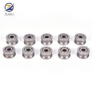 레일 트랙 선형 볼 베어링 가이드 도르래 U624ZZ U 그루브 V623ZZ 3x12x4mm 4x13x7mm 10개