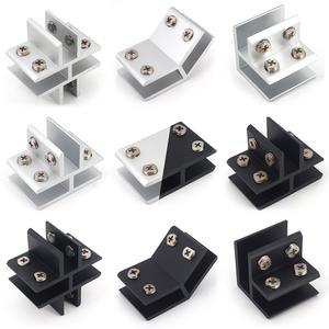 숨은선반브라켓 2PCS 유리 클램프 클립 180 135 90 12mm 보드용 학위 모양 십자형 브래킷 알루미늄 선반 지지 홀더