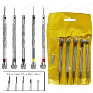 시계 제작자용 소형 링크 핀 포함 스틸 스크루드라이버  수리 도구 밴드 제거  휴대용 0.8-1.6mm  5 개