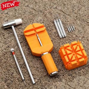 11종 시계 수리 도구 세트 밴드 슬릿 스트랩 팔찌 체인 핀 제거기 조정 키트 전문 제작자용