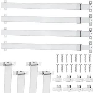 4PCS 사이드라이트 커튼봉 8-12 플랫 창문 찬장 옷장용 새시