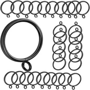 30PCS 창문 하드웨어 클립 링 아일렛이 있는 커튼 내경 1.5인치 블랙