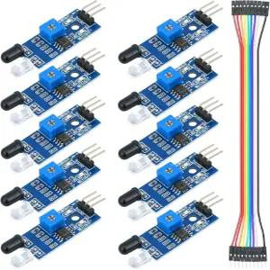 아두이노 스마트카 로봇과 호환되는 MTDELE 10Pcs IR 센서 적외선 감지 스윕 근접 모듈
