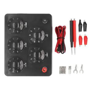 가변 저항기 Abs 조정 가능한 10년 저항 상자 커넥팅 와이어 교체 포함 0-9999.9