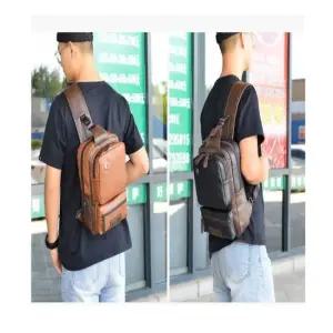 남성 슬링백 스퀘어핏 레더 크로스백 여행용 보조가방 남자크로스백 비니지스백 캐주얼백