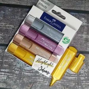 다꾸펜 파버카스텔 메탈릭 텍스트라이너 반짝이 형광펜 4색 A