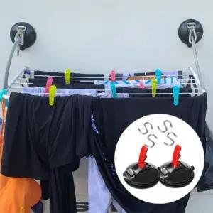 s자고리 흡착판 접이식 캠핑 창틀 빨래건조대 l 접이식빨래건조대