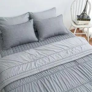 침구세트 그레이 솔트 퀸 양면 간절기 차렵 이불 베개커버 세트