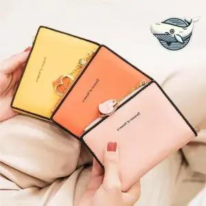 반지갑 여성 미니 지갑 실용적인 카드 색상 하트링