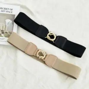 여성 고급 고리 스판 벨트 캐주얼 청바지 탄성 허리띠