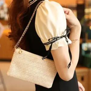 라탄숄더백 체인 숄더 라탄 백 여름 데일리 가방 크림